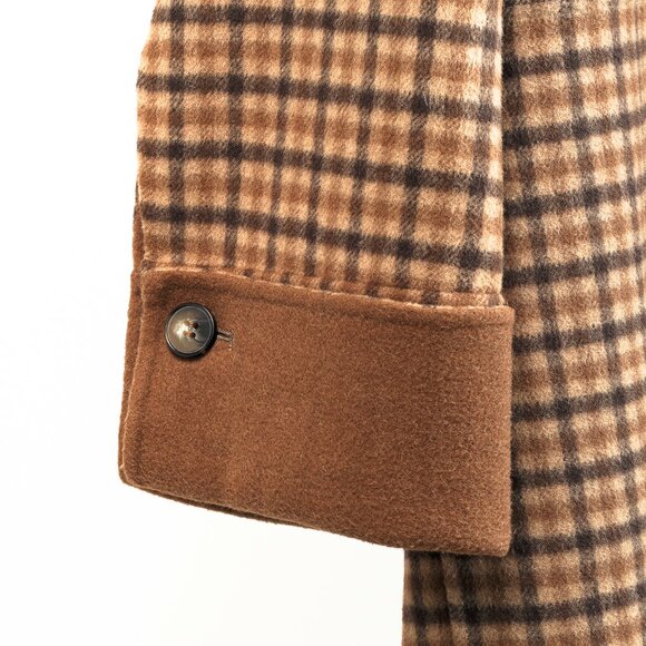 Nanushka Marzy Brown & Beige Fringed Checked Wool-Blend Coat - Picture 8 of 14